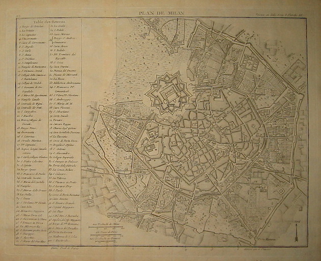 Lalande (de) Joseph Jerome Plan de Milan 1786 Parigi 